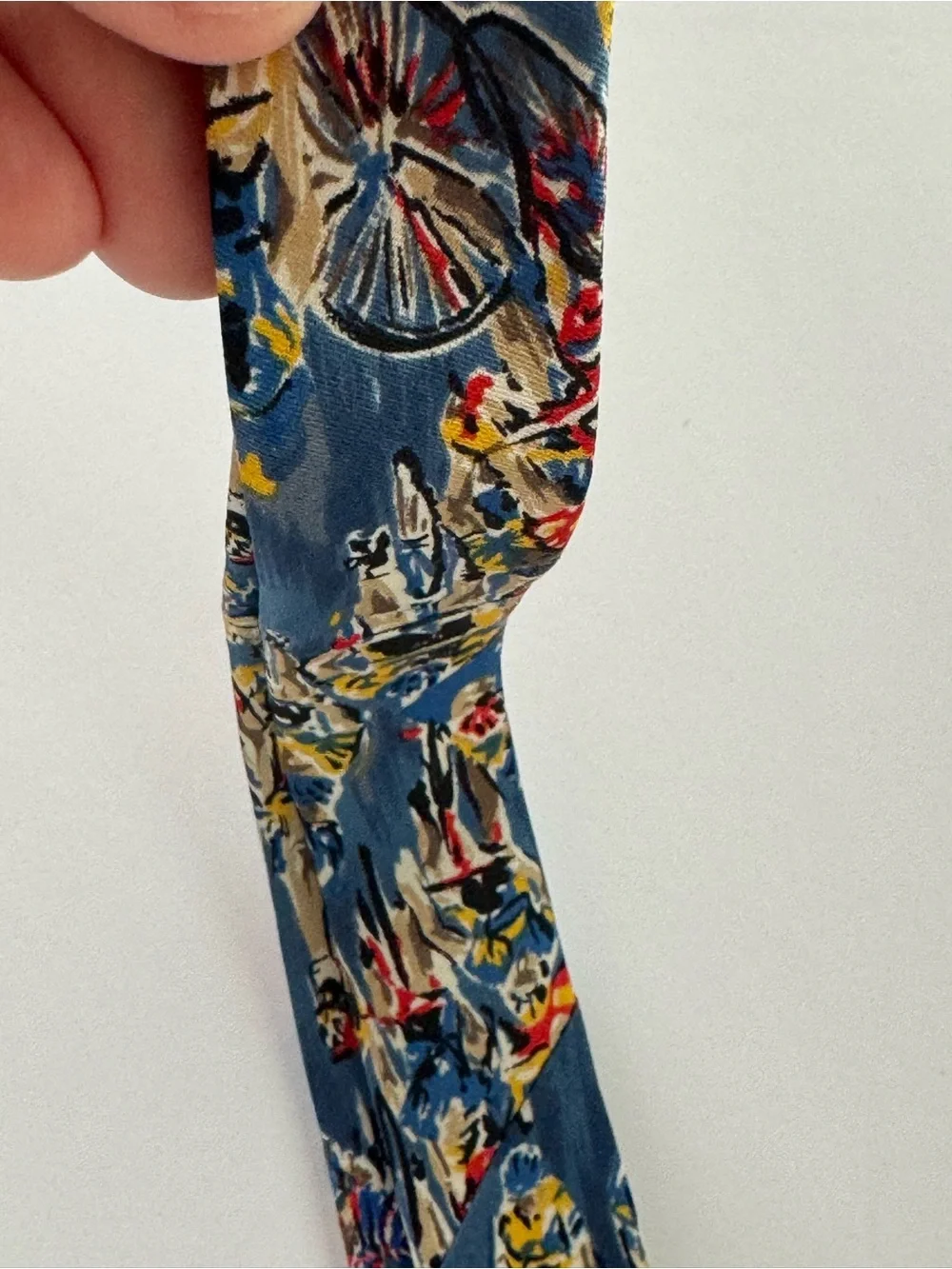 Land’s End 100% Silk Neck Tie-Multicolor Cycling